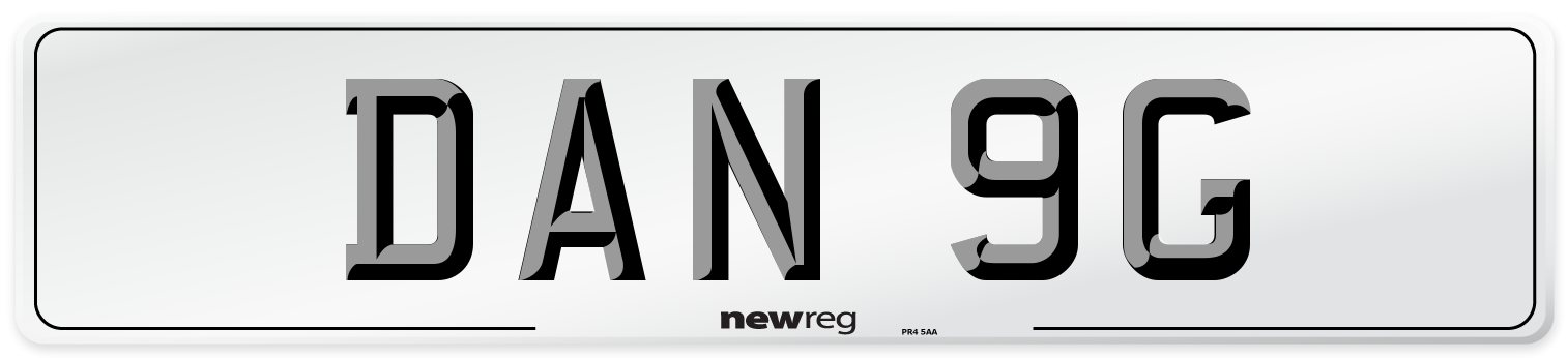 DAN 9G Number Plate from New Reg